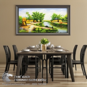 Tranh Làng Quê Việt Nam Vẽ Sơn Dầu