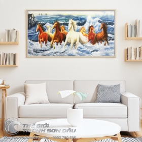 Tranh Mã Đáo Thành Công Ngựa Chạy Trên Biển