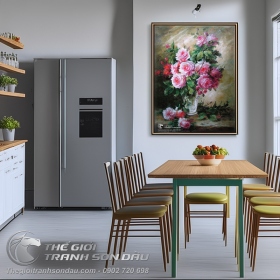 Tranh Nghệ Thuật Bình Hoa Hồng Đẹp