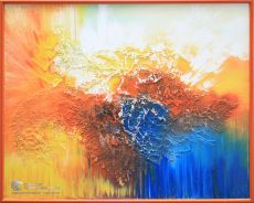 Tranh Nghệ Thuật Trừu Tượng Vẽ Bằng Sơn Dầu Sắc Đỏ