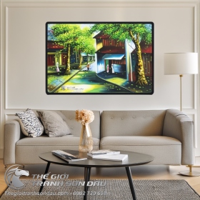 Tranh Phố Cổ Việt Nam Hàng Cây Xanh