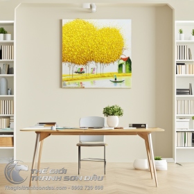 Tranh Phố Hoa Cây Vàng