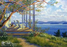 Tranh Phong Cảnh Biển Và Ngôi Nhà Trắng