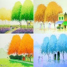 Tranh Phong Cảnh Bốn Mùa Trang Trí Đẹp