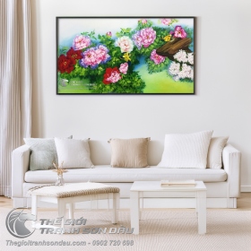 Tranh Phong Thủy Vườn Hoa Mẫu Đơn