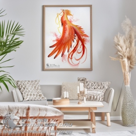 Tranh Phụng Hoàng Bay Lên Khổ Đứng