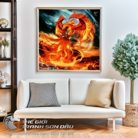 Tranh Phượng Hoàng Lửa Tung Cánh Trong Đêm