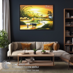 Tranh Quê Hương Dắt Trâu