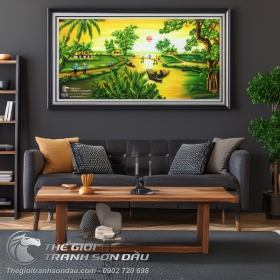 Tranh Quê Hương Sông Nước Miền Tây Lúc Bình Minh