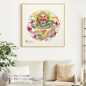 Tranh Rồng Nhả Châu Khổ Vuông
