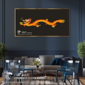 Tranh Rồng Phi Thiên Trên Nền Đen