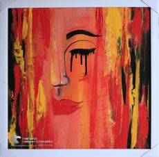 Tranh Sơn Dầu Bán Trừu Tượng Gương Mặt Đỏ