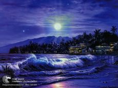 Tranh Sơn Dầu Biển Đêm Và Ánh Trăng