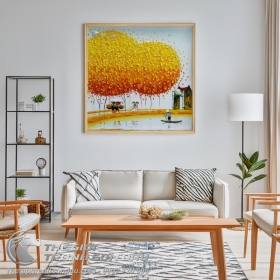 Tranh Sơn Dầu Cây Vàng Phong Cảnh Việt Nam