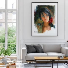 Tranh Sơn Dầu Chân Dung Thiếu Nữ