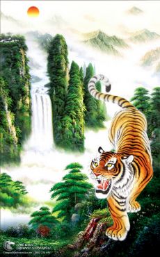 Tranh Sơn Dầu Hổ Đầy Dũng Mãnh