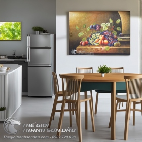 Tranh Sơn Dầu Nghệ Thuật Tĩnh Vật Treo Nhà Bếp