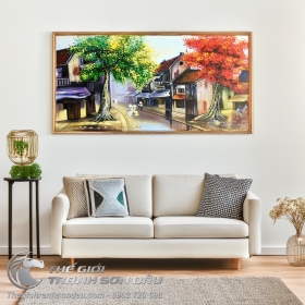 Tranh Sơn Dầu Phong Cảnh Phố Cổ Việt Nam Xinh Đẹp