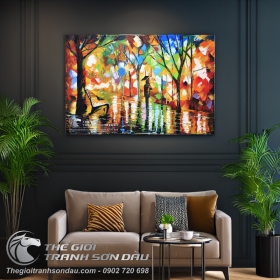 Tranh Sơn Dầu Phong Cảnh Vẽ Dày Màu