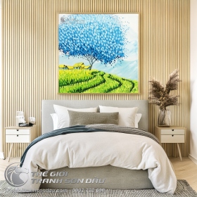 Tranh Sơn Dầu Phong Cảnh Việt Nam Cây Xanh