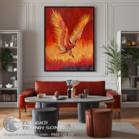 Tranh Sơn Dầu Phượng Hoàng Lửa