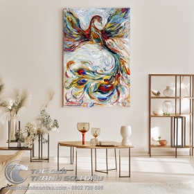 Tranh Sơn Dầu Phượng Hoàng Trát Bay Đầy Nghệ Thuật