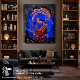 Tranh Sơn Dầu Phượng Hoàng Trát Bay Nghệ Thuật