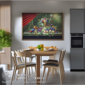 Tranh Sơn Dầu Tĩnh Vật Trái Cây Cổ Điển