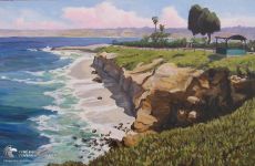 Tranh Sơn Dầu Vẽ Biển Bên Vách Núi