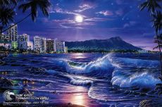 Tranh Sơn Dầu Vẽ Biển Đêm Êm Đềm