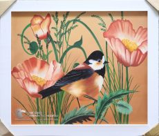 Tranh Sơn Dầu Vẽ Chú Chim Non Dễ Thương Trong Vườn Hoa