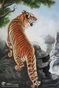 Tranh Sơn Dầu Vẽ Hổ Dũng Mãnh