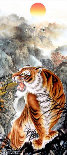 Tranh Sơn Dầu Vẽ Hổ Gầm Rú