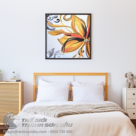 Tranh Sơn Dầu Vẽ Hoa Màu Vàng Ấn Tượng