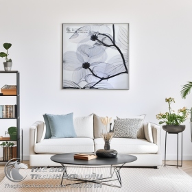 Tranh Sơn Dầu Vẽ Hoa Trắng Đen Trong Trẻo