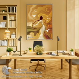 Tranh Sơn Dầu Vẽ Thiếu Nữ Đầy Nghệ Thuật