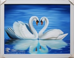 Tranh Thiên Nga Trắng Tặng Đám Cưới