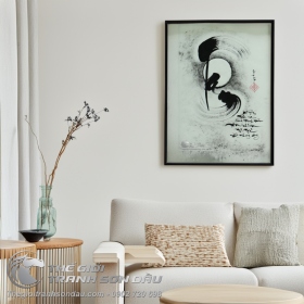 Tranh Thư Pháp Chữ Tâm Giấy Trắng