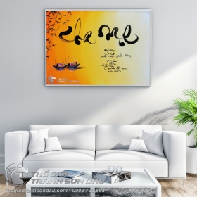 Tranh Thư Pháp Viết Chữ Cha Mẹ