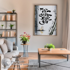 Tranh Thư Pháp Viết Chữ Thuận Buồm Xuôi Gió