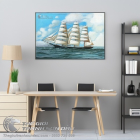 Tranh Thuận Buồm Xuôi Gió Chạy Qua Trái