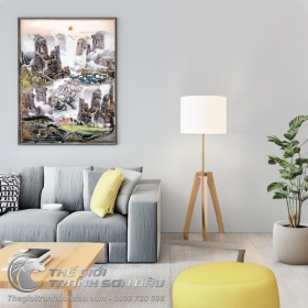 Tranh Thủy Mạc Cuộc Sống Bình Yên Núi Cao