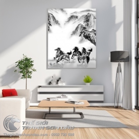 Tranh Thủy Mạc Mã Đáo Truy Phong