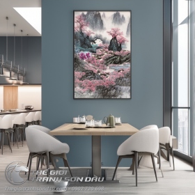 Tranh Thủy Mạc Sơn Thủy Mùa Xuân