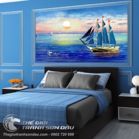 Tranh Thuyền Buồm Và Hải Âu