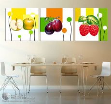 Tranh Trái Cây Ba Bức Treo Phòng Bếp