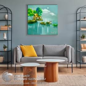 Tranh Treo Tường Làng Quê Màu Sơn Dầu Đẹp