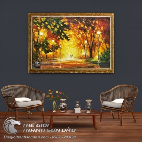 Tranh Treo Tường Sơn Dầu Trang Trí Cảnh Thu