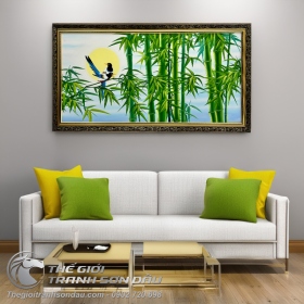 Tranh Trúc Báo Bình An Treo Phòng Khách