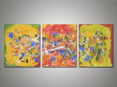 Tranh Trừu Tượng Bộ 3 Tấm Màu Sắc Rực Rỡ